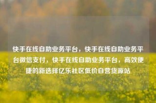 快手在线自助业务平台，快手在线自助业务平台微信支付，快手在线自助业务平台，高效便捷的新选择亿乐社区低价自营货源站