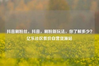 抖音刷粉丝,抖音,刷粉新玩法,你了解多少?亿乐社区低价自营货源站
