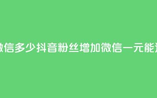 抖音一元涨粉1000微信多少(抖音粉丝增加1000，微信一元能达到多少)