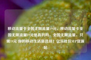 移动流量卡全国无限流量19元,移动流量卡全国无限流量19元是真的吗,全国无限流量,只需19元 你的移动生活新选择!亿乐社区SUP货源站