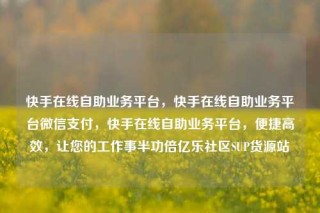 快手在线自助业务平台，快手在线自助业务平台微信支付，快手在线自助业务平台，便捷高效，让您的工作事半功倍亿乐社区SUP货源站