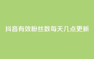 抖音有效粉丝数每天几点更新 - 抖音粉丝数何时更新?有效时间揭晓!