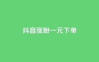 抖音涨粉一元下单 - 抖音一元下单快速涨粉秘诀揭秘!