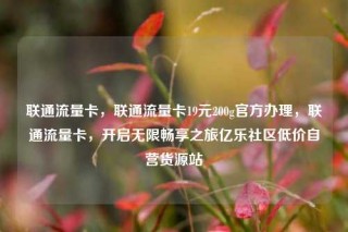 联通流量卡,联通流量卡19元200g官方办理,联通流量卡,开启无限畅享之旅亿乐社区低价自营货源站