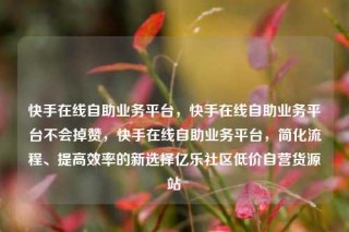 快手在线自助业务平台,快手在线自助业务平台不会掉赞,快手在线自助业务平台,简化流程、提高效率的新选择亿乐社区低价自营货源站