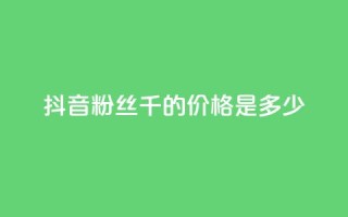 抖音粉丝1千的价格是多少?