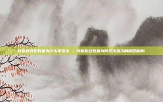 抖音有效粉数量为什么不显示 - 抖音粉丝数量为何无法显示的原因解析!