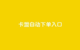 卡盟自动下单入口 - 自动下单入口:卡盟优化方案。