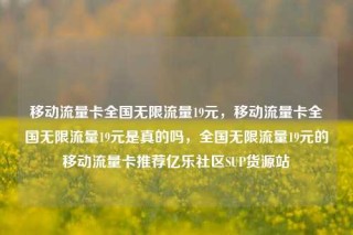 移动流量卡全国无限流量19元,移动流量卡全国无限流量19元是真的吗,全国无限流量19元的移动流量卡推荐亿乐社区SUP货源站