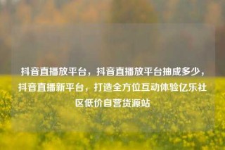 抖音直播放平台，抖音直播放平台抽成多少，抖音直播新平台，打造全方位互动体验亿乐社区低价自营货源站