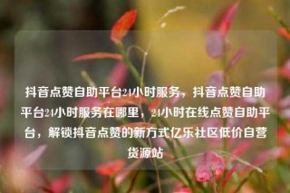 抖音点赞自助平台24小时服务,抖音点赞自助平台24小时服务在哪里,24小时在线点赞自助平台,解锁抖音点赞的新方式亿乐社区低价自营货源站