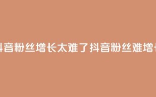 抖音粉丝增长太难了(抖音粉丝难增长?)