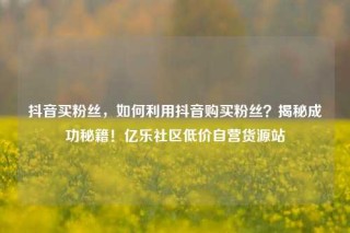 抖音买粉丝,如何利用抖音购买粉丝?揭秘成功秘籍!亿乐社区低价自营货源站