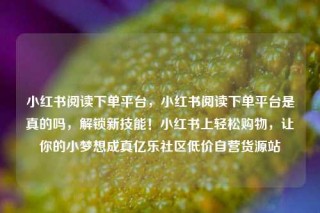 小红书阅读下单平台,小红书阅读下单平台是真的吗,解锁新技能!小红书上轻松购物,让你的小梦想成真亿乐社区低价自营货源站