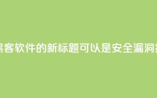 QQ黑客软件(QQ黑客软件的新标题可以是：QQ安全漏洞揭示)