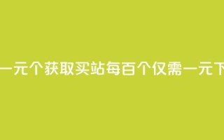ks买站一元100个(“获取KS买站每百个仅需一元”)