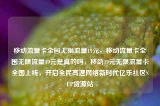 移动流量卡全国无限流量19元,移动流量卡全国无限流量19元是真的吗,移动19元无限流量卡全国上线,开启全民高速网络新时代亿乐社区SUP货源站