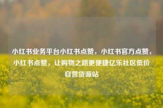 小红书业务平台小红书点赞,小红书官方点赞,小红书点赞,让购物之路更便捷亿乐社区低价自营货源站