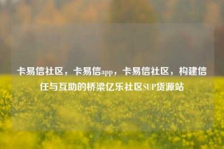 卡易信社区,卡易信app,卡易信社区,构建信任与互助的桥梁亿乐社区SUP货源站