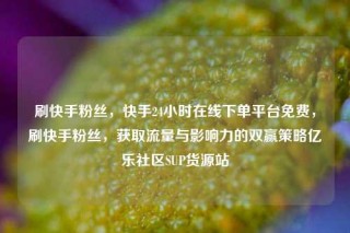 刷快手粉丝，快手24小时在线下单平台免费，刷快手粉丝，获取流量与影响力的双赢策略亿乐社区SUP货源站