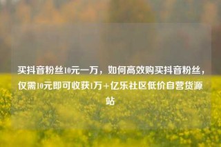 买抖音粉丝10元一万,如何高效购买抖音粉丝,仅需10元即可收获1万+亿乐社区低价自营货源站