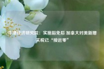 牛津经济研究院：实施豁免后 加拿大对美新增关税已“接近零”