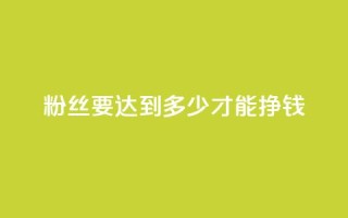 粉丝要达到多少才能挣钱 - 粉丝数量对赚钱的影响有多大!