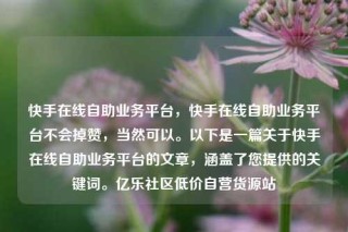 快手在线自助业务平台,快手在线自助业务平台不会掉赞,当然可以。以下是一篇关于快手在线自助业务平台的文章,涵盖了您提供的关键词。亿乐社区低价自营货源站