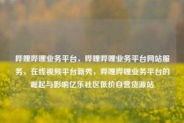 哔哩哔哩业务平台，哔哩哔哩业务平台网站服务，在线视频平台新秀，哔哩哔哩业务平台的崛起与影响亿乐社区低价自营货源站