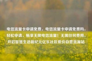 电信流量卡申请免费,电信流量卡申请免费吗,轻松申请,畅享无限电信流量!无需任何费用,开启智慧生活新纪元亿乐社区低价自营货源站