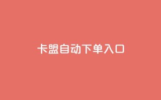 卡盟自动下单入口 - 自动下单神器:卡盟一键购买利器!