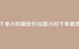 抖音下单24小时最低价(抖音24小时下单,最低价格)