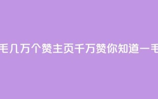 qq主页赞一毛几万个赞(qq主页千万赞,你知道一毛赞几万吗?)