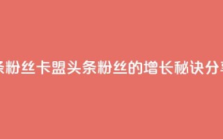卡盟头条粉丝 - 卡盟头条粉丝的增长秘诀分享!
