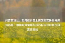 抖音买粉丝，如何在抖音上高效购买粉丝并保持活跃—揭秘有效策略与技巧亿乐社区低价自营货源站