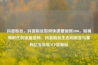 抖音粉丝,抖音粉丝如何快速增加到1000,短视频时代的流量密码,抖音粉丝生态的裂变与重构亿乐社区SUP货源站