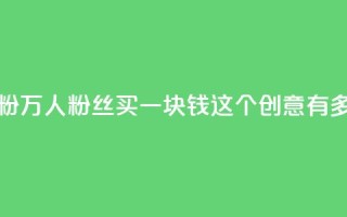 1块1万粉(1万人粉丝买一块钱，这个创意有多疯狂？)