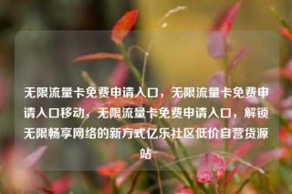 无限流量卡免费申请入口,无限流量卡免费申请入口移动,无限流量卡免费申请入口,解锁无限畅享网络的新方式亿乐社区低价自营货源站