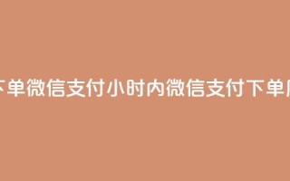 点赞24小时下单微信支付(24小时内微信支付下单,原标题优化)