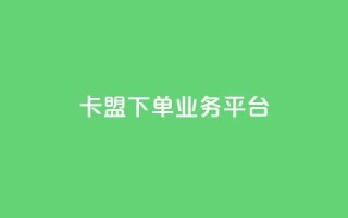 卡盟下单业务平台 - 卡盟下单平台推荐：最佳业务下单平台！