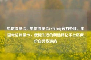 电信流量卡,电信流量卡19元200g官方办理,中国电信流量卡,便捷生活的新选择亿乐社区低价自营货源站