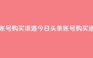 今日头条账号购买渠道(今日头条账号购买途径)