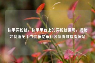 快手买粉丝，快手平台上的买粉丝骗局，揭秘如何避免上当受骗亿乐社区低价自营货源站