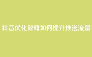 抖音优化秘籍:如何提升推送流量