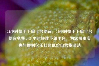 24小时快手下单平台便宜,24小时快手下单平台便宜免费,24小时快速下单平台,为您带来实惠与便利亿乐社区低价自营货源站