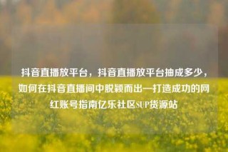 抖音直播放平台,抖音直播放平台抽成多少,如何在抖音直播间中脱颖而出—打造成功的网红账号指南亿乐社区SUP货源站