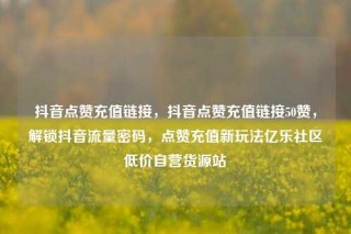 抖音点赞充值链接，抖音点赞充值链接50赞，解锁抖音流量密码，点赞充值新玩法亿乐社区低价自营货源站