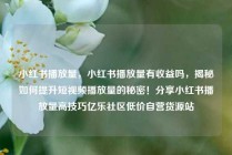 小红书播放量，小红书播放量有收益吗，揭秘如何提升短视频播放量的秘密！分享小红书播放量高技巧亿乐社区低价自营货源站
