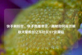 快手刷粉丝,快手直播带货,揭秘如何高效刷取大量粉丝亿乐社区SUP货源站