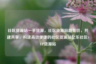 社区货源站一手货源,社区货源站超低价,共建共享,构建高效便捷的社区货源站亿乐社区SUP货源站